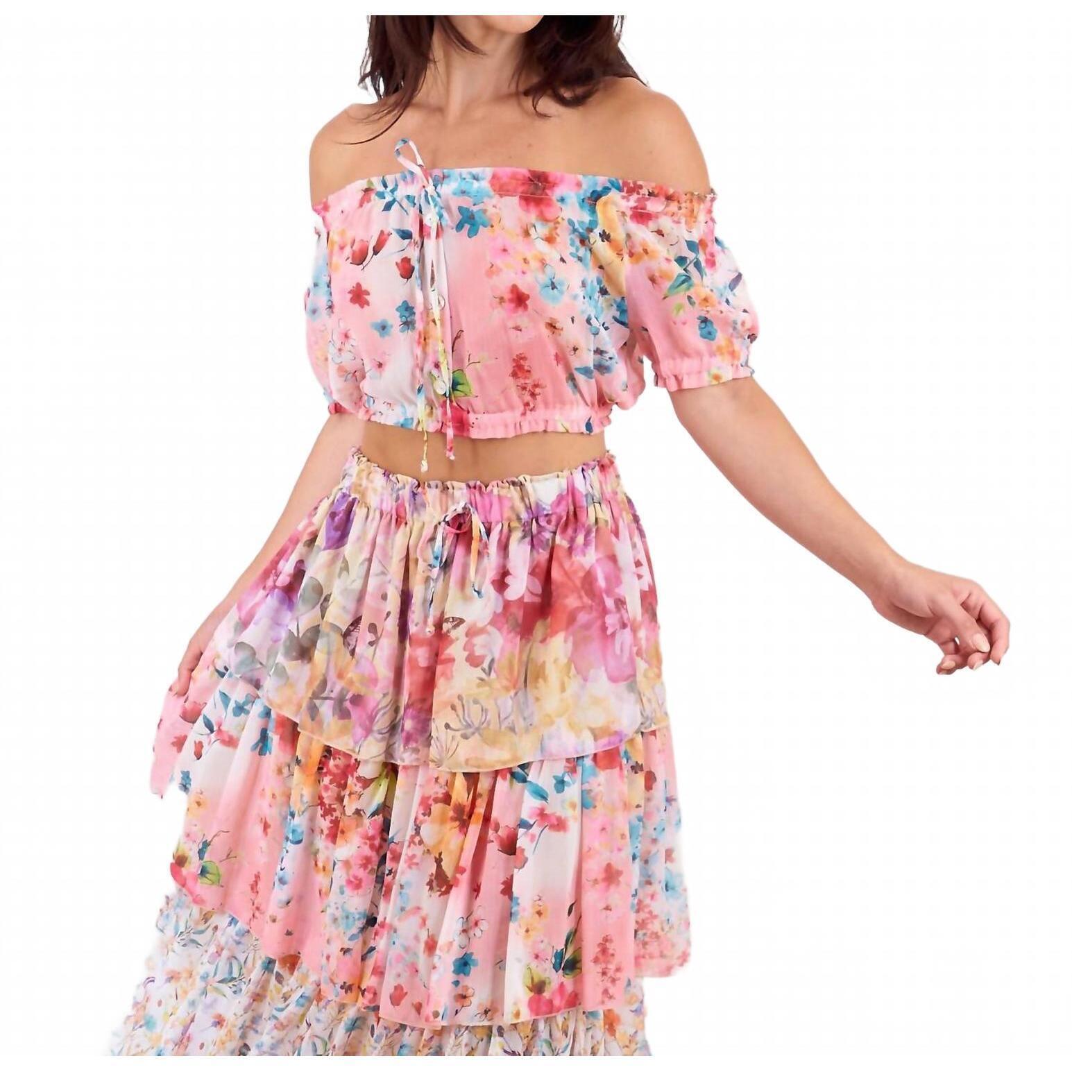 New Les Nobourgeoises Neo Alicia Top In Mix Pink